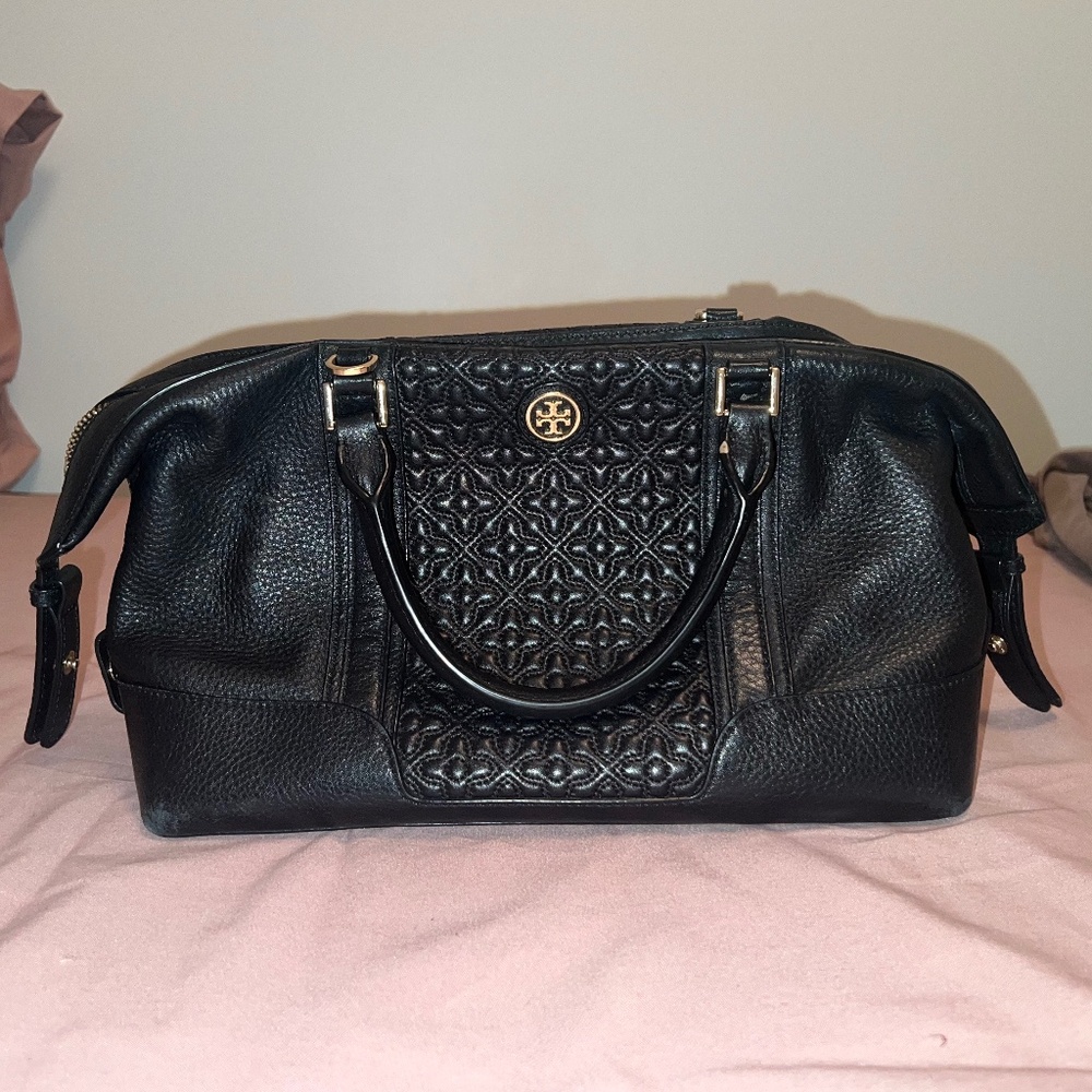 Tory Burch Bryant Quilted Satchel Bag - Black